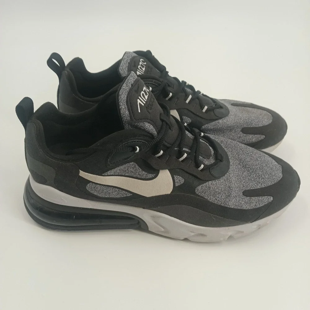 Nike Air Max 270 React Black Grey Oil Grey Mens Running Shoes AO4971-001 Size 10